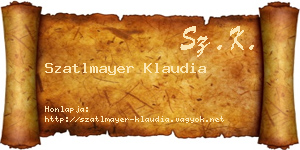 Szatlmayer Klaudia névjegykártya